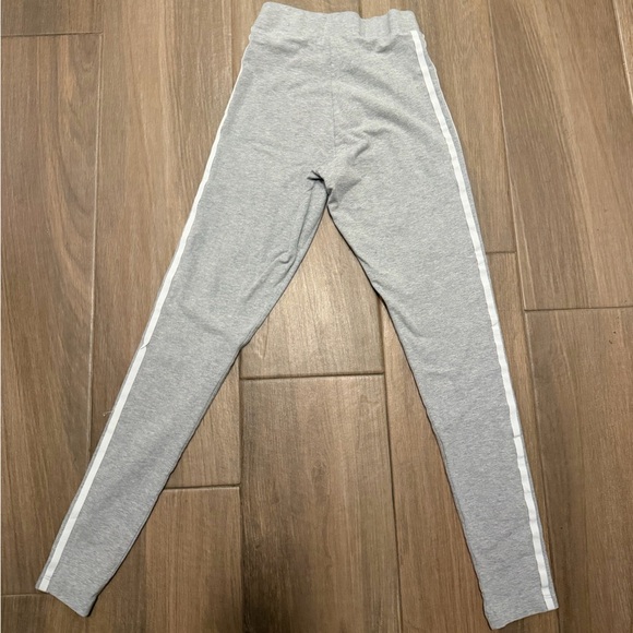 adidas women Gray Leggings with White Stripes - Picture 3 of 3